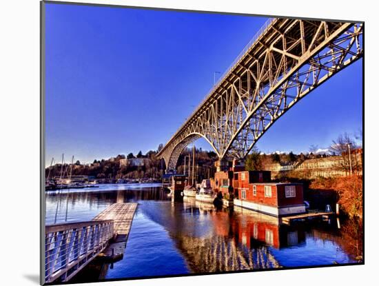 Reflection of the Aurora Bridge in Lake Union on a Cold Clear Seattle Morning, Washington, Usa-Richard Duval-Mounted Photographic Print