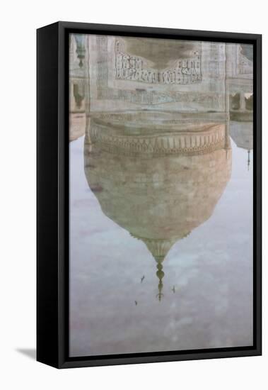 Reflection of the Dome of the Taj Mahal, Agra, Uttar Pradesh, India, Asia-Martin Child-Framed Premier Image Canvas