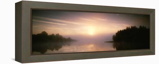 Reflection of Trees and Clouds on Water, Vuoksi River, Imatra, Finland-null-Framed Stretched Canvas