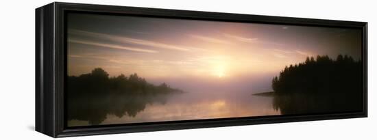 Reflection of Trees and Clouds on Water, Vuoksi River, Imatra, Finland-null-Framed Stretched Canvas