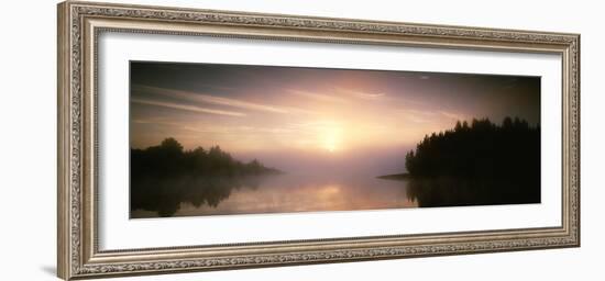 Reflection of Trees and Clouds on Water, Vuoksi River, Imatra, Finland-null-Framed Photographic Print