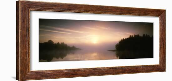 Reflection of Trees and Clouds on Water, Vuoksi River, Imatra, Finland-null-Framed Photographic Print