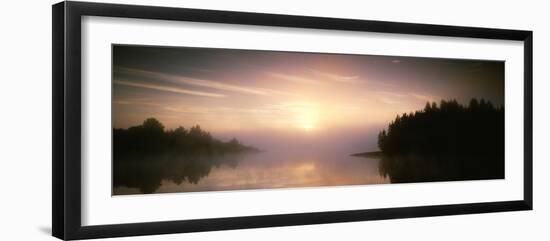 Reflection of Trees and Clouds on Water, Vuoksi River, Imatra, Finland-null-Framed Photographic Print