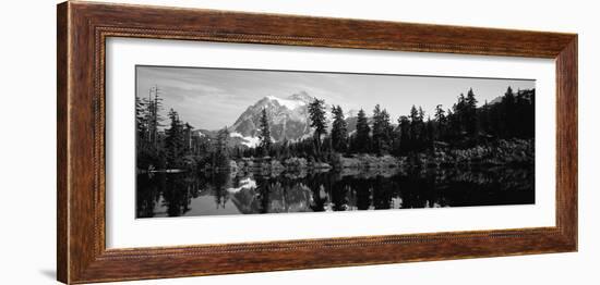 Reflection of Trees and Mountains in a Lake, Mount Shuksan, North Cascades National Park-null-Framed Photographic Print