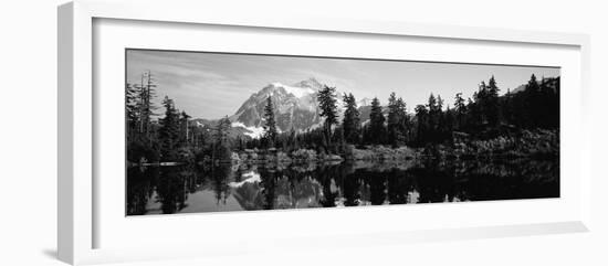 Reflection of Trees and Mountains in a Lake, Mount Shuksan, North Cascades National Park-null-Framed Photographic Print