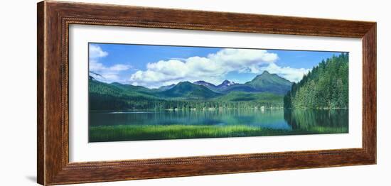 Reflection of trees in lake, Juneau Lake, Alaska, USA-Panoramic Images-Framed Photographic Print