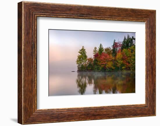 Reflection of trees on water, Seventh Lake, Adirondack Mountains State Park, New York State, USA-null-Framed Photographic Print
