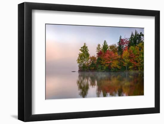 Reflection of trees on water, Seventh Lake, Adirondack Mountains State Park, New York State, USA-null-Framed Photographic Print