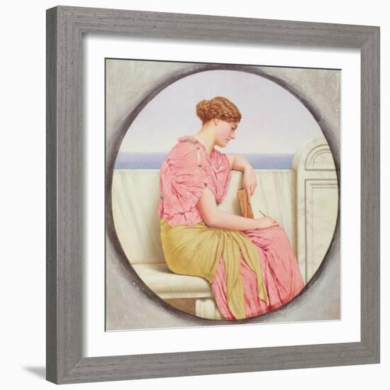 Reflections, 1918 (W/C on Paper)-John William Godward-Framed Giclee Print