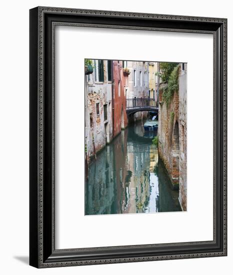 Reflections and Small Bridge of Canal of Venice, Italy-Terry Eggers-Framed Photographic Print