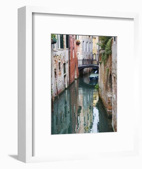 Reflections and Small Bridge of Canal of Venice, Italy-Terry Eggers-Framed Photographic Print