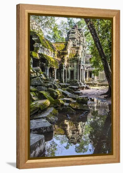 Reflections at Ta Prohm Temple (Rajavihara)-Michael Nolan-Framed Premier Image Canvas