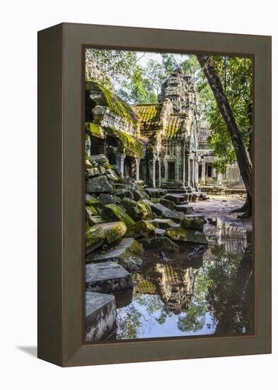 Reflections at Ta Prohm Temple (Rajavihara)-Michael Nolan-Framed Premier Image Canvas