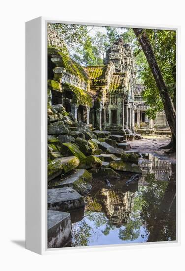 Reflections at Ta Prohm Temple (Rajavihara)-Michael Nolan-Framed Premier Image Canvas
