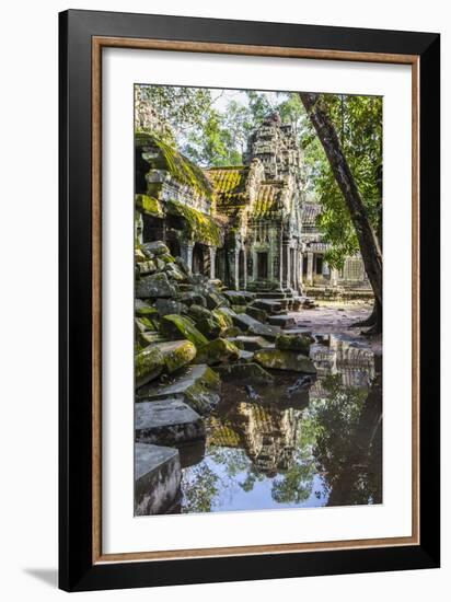 Reflections at Ta Prohm Temple (Rajavihara)-Michael Nolan-Framed Photographic Print