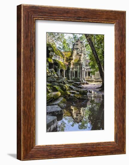 Reflections at Ta Prohm Temple (Rajavihara)-Michael Nolan-Framed Photographic Print