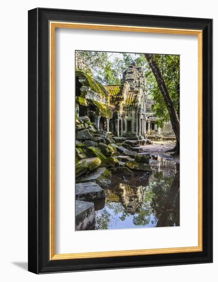 Reflections at Ta Prohm Temple (Rajavihara)-Michael Nolan-Framed Photographic Print