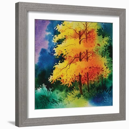 Reflections I-Blue Fish-Framed Art Print