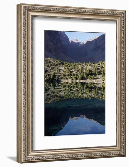 Reflections in a lake in the remote and spectacular Fann Mountains, part of the western Pamir-Alay-David Pickford-Framed Photographic Print