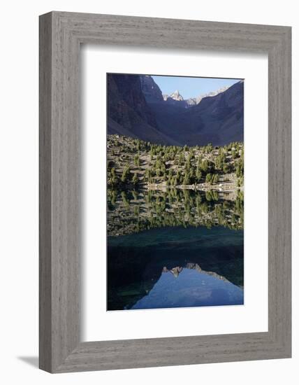 Reflections in a lake in the remote and spectacular Fann Mountains, part of the western Pamir-Alay-David Pickford-Framed Photographic Print