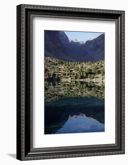 Reflections in a lake in the remote and spectacular Fann Mountains, part of the western Pamir-Alay-David Pickford-Framed Photographic Print