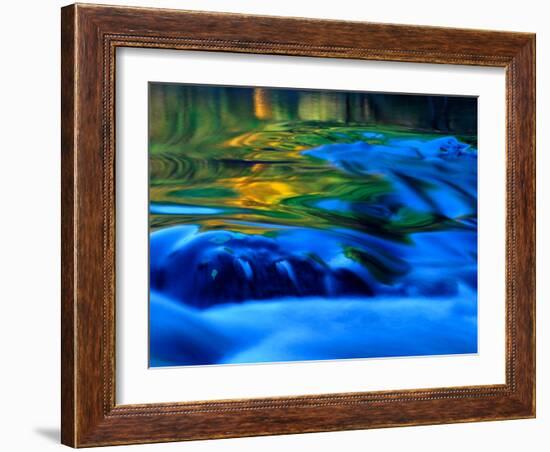 Reflections in Fall, Canton Creek near North Umpquah, Oregon, USA-Janell Davidson-Framed Photographic Print