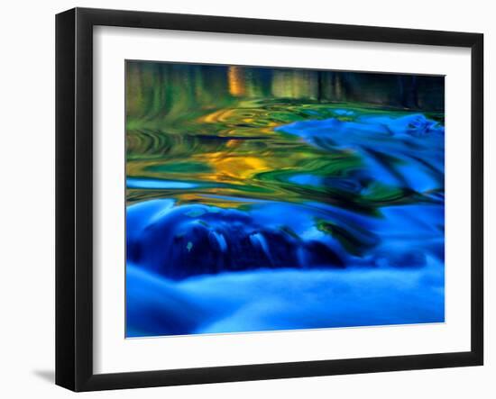 Reflections in Fall, Canton Creek near North Umpquah, Oregon, USA-Janell Davidson-Framed Photographic Print