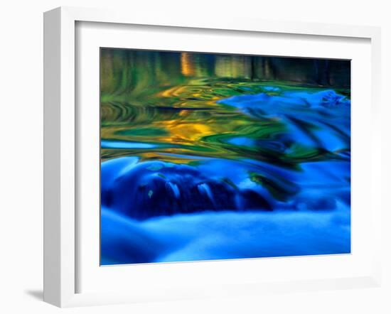 Reflections in Fall, Canton Creek near North Umpquah, Oregon, USA-Janell Davidson-Framed Photographic Print