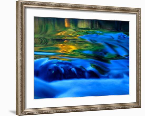 Reflections in Fall, Canton Creek near North Umpquah, Oregon, USA-Janell Davidson-Framed Photographic Print