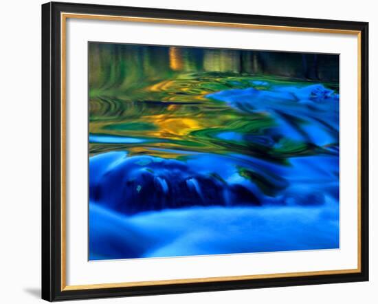 Reflections in Fall, Canton Creek near North Umpquah, Oregon, USA-Janell Davidson-Framed Photographic Print