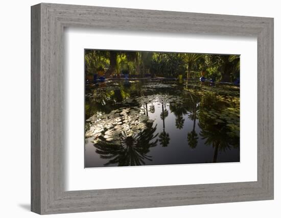 Reflections in Lily Pool, Jardin Majorelle, Owned by Yves St. Laurent, Marrakech, Morocco-Stephen Studd-Framed Photographic Print