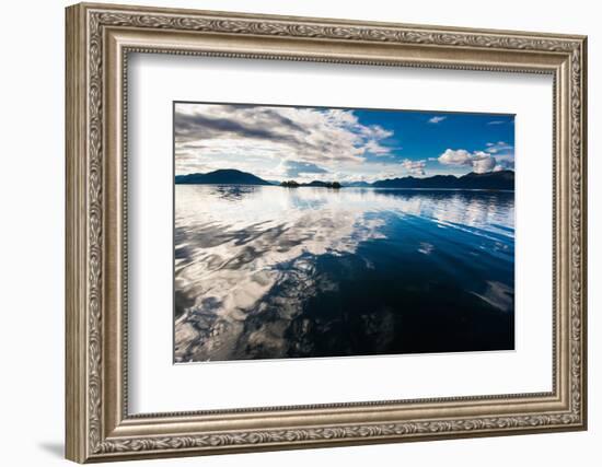 Reflections in the calm waters of the Inside Passage, Southeast Alaska, USA-Mark A Johnson-Framed Photographic Print