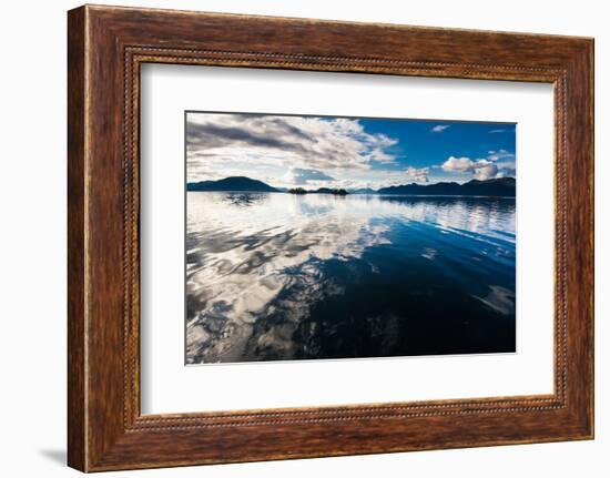 Reflections in the calm waters of the Inside Passage, Southeast Alaska, USA-Mark A Johnson-Framed Photographic Print