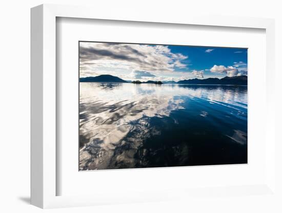 Reflections in the calm waters of the Inside Passage, Southeast Alaska, USA-Mark A Johnson-Framed Photographic Print