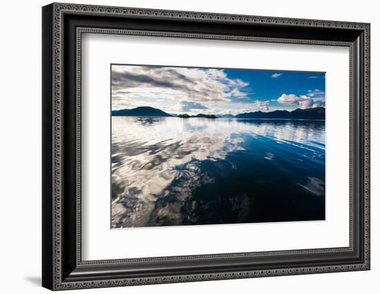 Reflections in the calm waters of the Inside Passage, Southeast Alaska, USA-Mark A Johnson-Framed Photographic Print