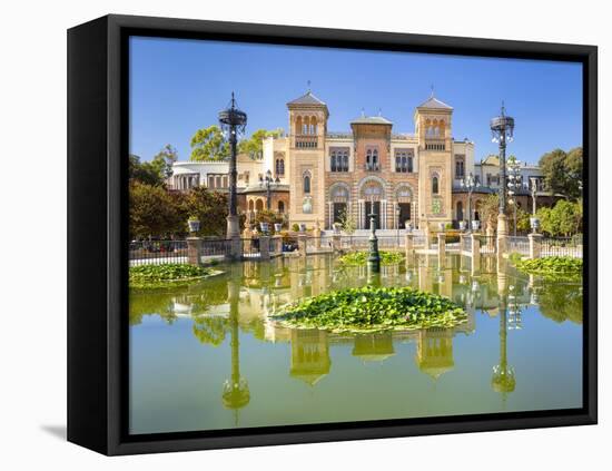 Reflections in the pool opposite the Museum of Popular Arts and Traditions, Seville, Spain-Neale Clark-Framed Premier Image Canvas