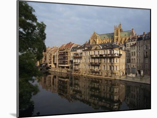Reflections in Water of Buildings, with the Cathedral of St. Etienne, Metz, Lorraine, France-Woolfitt Adam-Mounted Photographic Print