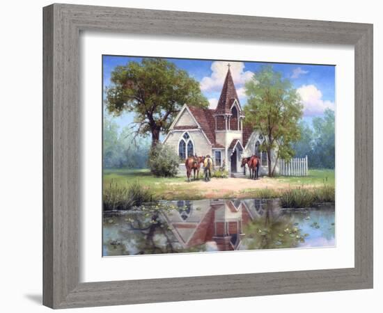 Reflections of a Country Church-Jack Sorenson-Framed Art Print