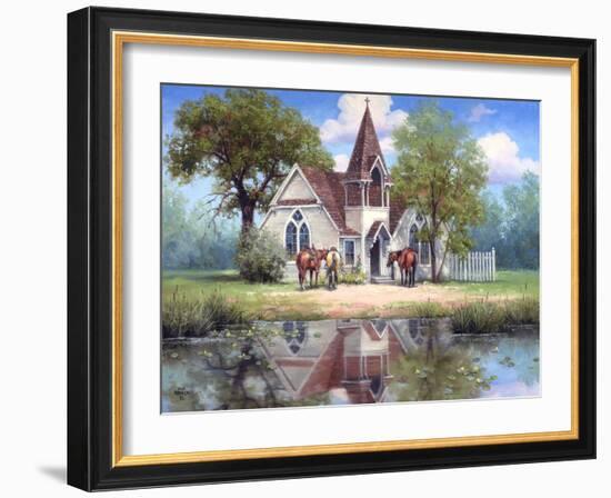 Reflections of a Country Church-Jack Sorenson-Framed Art Print