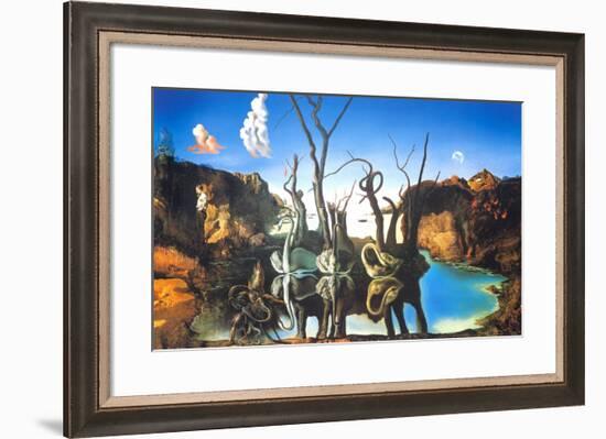 Reflections of Elephants-Salvador Dalí-Framed Art Print