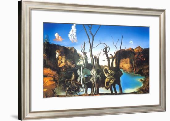 Reflections of Elephants-Salvador Dalí-Framed Art Print