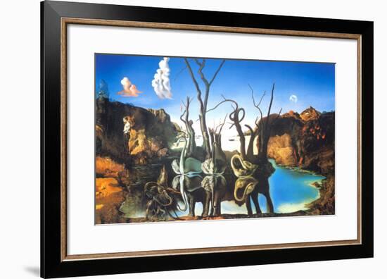 Reflections of Elephants-Salvador Dalí-Framed Art Print