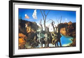 Reflections of Elephants-Salvador Dalí-Framed Art Print