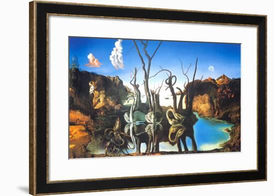 Reflections of Elephants-Salvador Dalí-Framed Art Print