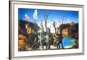Reflections of Elephants-Salvador Dalí-Framed Art Print