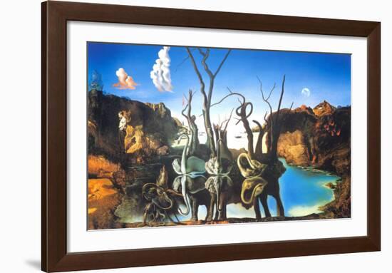 Reflections of Elephants-Salvador Dalí-Framed Art Print