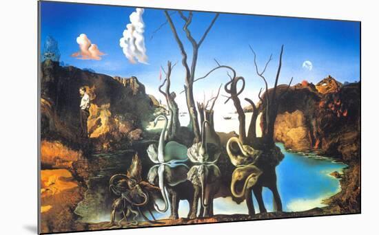 Reflections of Elephants-Salvador Dalí-Mounted Art Print