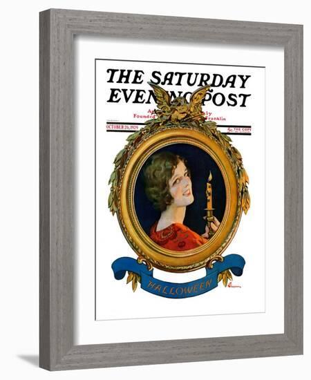 "Reflections of Halloween," Saturday Evening Post Cover, October 26, 1929-Elbert Mcgran Jackson-Framed Giclee Print