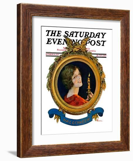 "Reflections of Halloween," Saturday Evening Post Cover, October 26, 1929-Elbert Mcgran Jackson-Framed Giclee Print