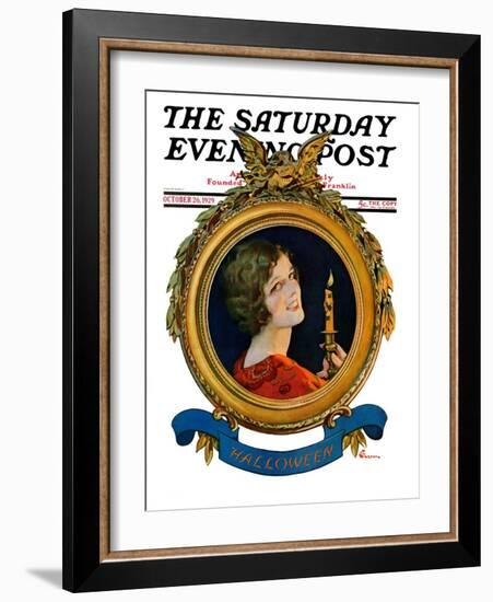 "Reflections of Halloween," Saturday Evening Post Cover, October 26, 1929-Elbert Mcgran Jackson-Framed Giclee Print